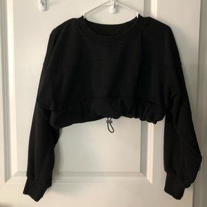 Cropped black crewneck from crop shop boutique